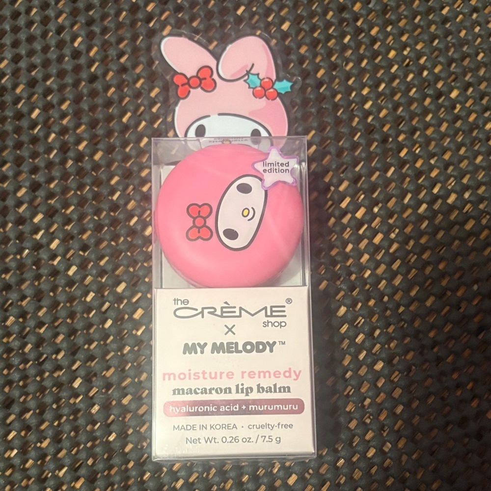 The Crème Shop x My Melody Pink Macaron Moisture Remedy Lip Balm